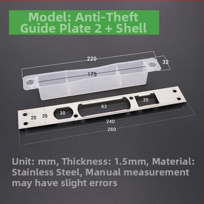 Ajtózár vezetőlemez – rozsdamentes acél, modell Guide Plate, Jin Xiduo, ajtózárakhoz