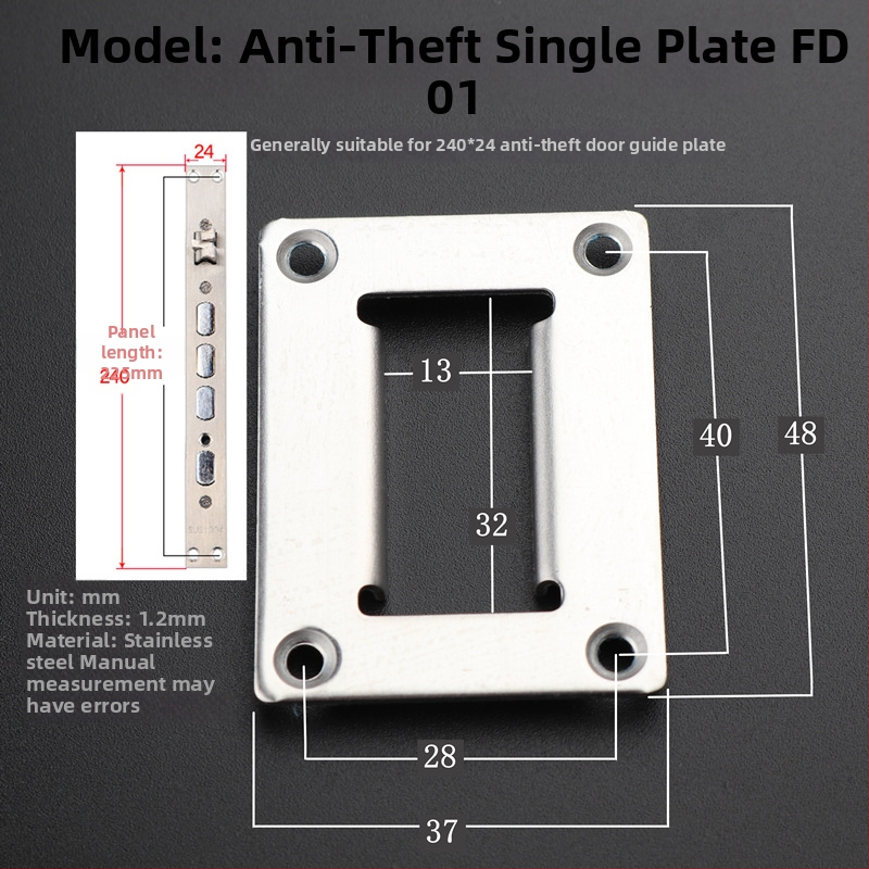 Ajtózár vezetőlemez – rozsdamentes acél, modell Guide Plate, Jin Xiduo, ajtózárakhoz
