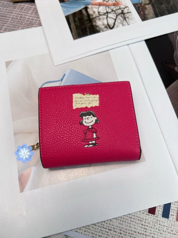 Portofel din piele naturală cu închidere dublă, model litere, căptușeală din pânză, capacitate mare, pentru multe carduri