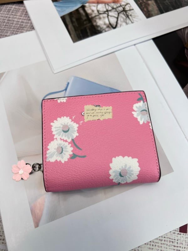 Portofel din piele naturală cu închidere dublă, model litere, căptușeală din pânză, capacitate mare, pentru multe carduri