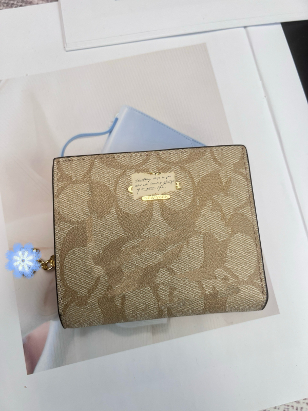 Portofel din piele naturală cu închidere dublă, model litere, căptușeală din pânză, capacitate mare, pentru multe carduri