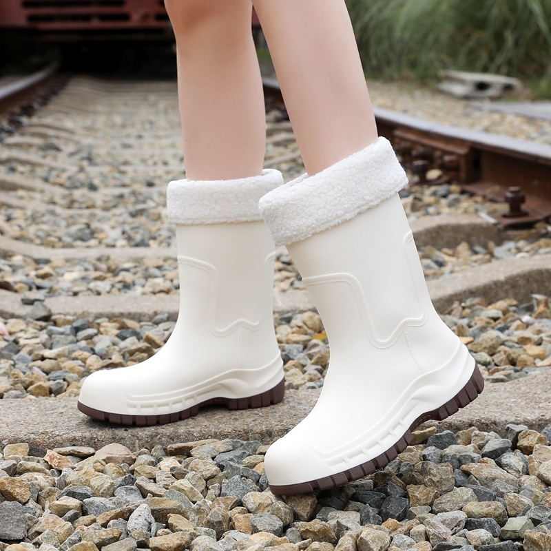 Γυναικείες γαλότσες PVC, με ψηλό σωλήνα, επίπεδη σόλα, καθημερινό στυλ, για όλες τις σεζόν