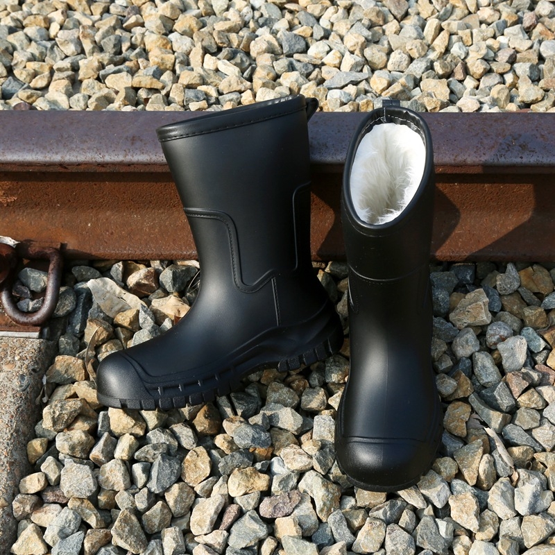 Γυναικείες γαλότσες PVC, με ψηλό σωλήνα, επίπεδη σόλα, καθημερινό στυλ, για όλες τις σεζόν