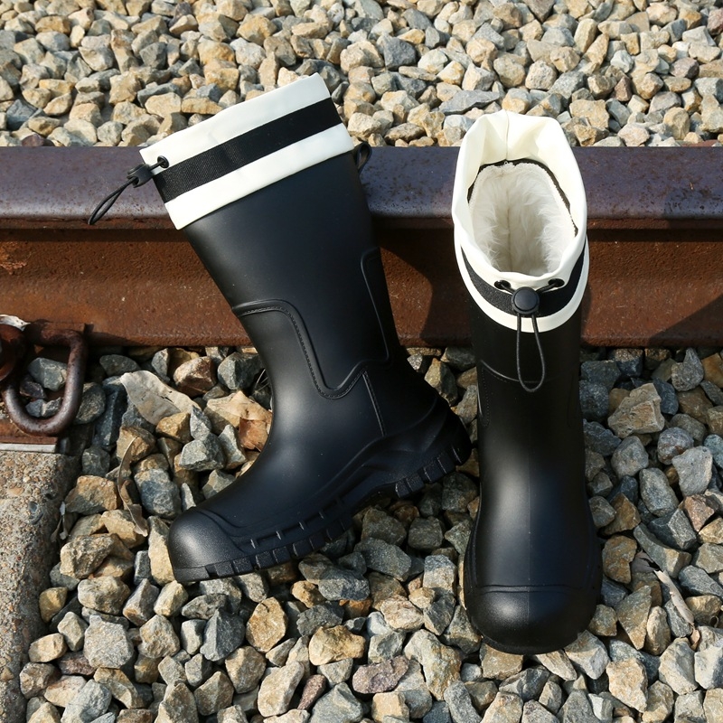 Γυναικείες γαλότσες PVC, με ψηλό σωλήνα, επίπεδη σόλα, καθημερινό στυλ, για όλες τις σεζόν