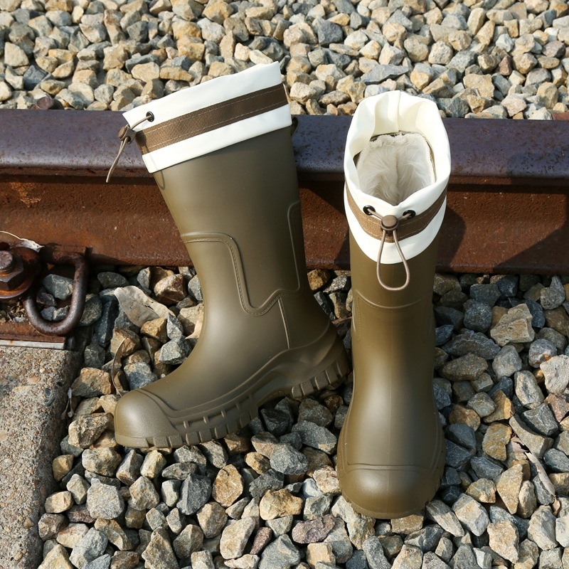 Γυναικείες γαλότσες PVC, με ψηλό σωλήνα, επίπεδη σόλα, καθημερινό στυλ, για όλες τις σεζόν