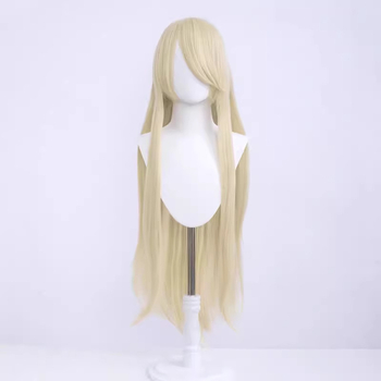 Perucă de cosplay, păr lung drept, model SW262, fir rezistent la temperaturi înalte, breton lung, poate fi vopsită sau tratată cu permanent