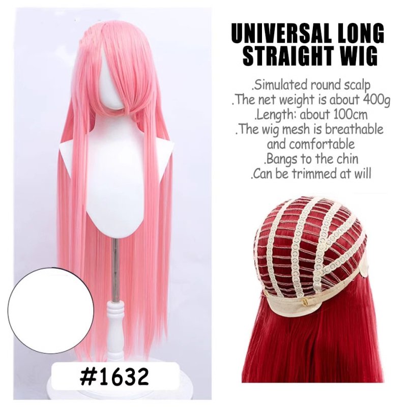 Perucă de cosplay, păr lung drept, model SW262, fir rezistent la temperaturi înalte, breton lung, poate fi vopsită sau tratată cu permanent
