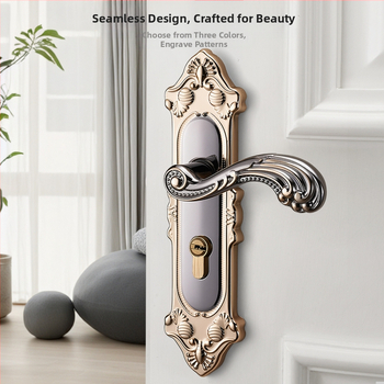 Kľučka na dvere so zámkom pre vnútorné drevené dvere, európsky štýl, zliatina zinku, model T222, moderný minimalistický dizajn