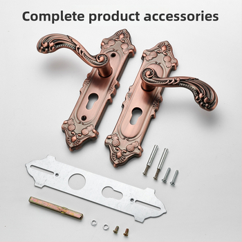 Kľučka na dvere so zámkom pre vnútorné drevené dvere, európsky štýl, zliatina zinku, model T222, moderný minimalistický dizajn