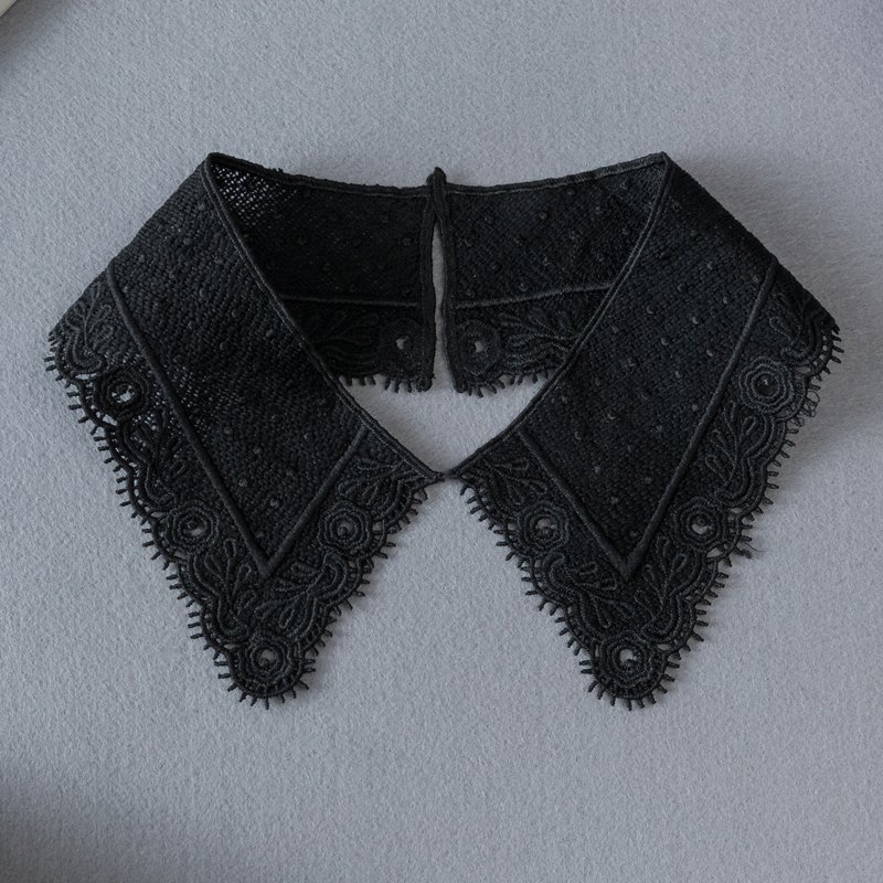 Dantellált gallér kiegészítő, gyapjú, egyszínű minta, koreai stílus, 2025 tavasz, gyerekeknek