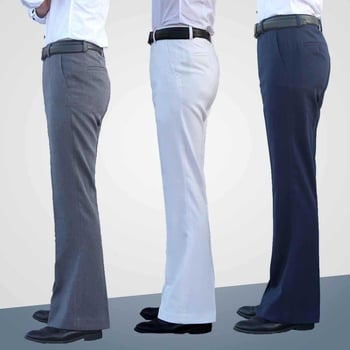 Αντρικά παντελόνια με ίσιο κόψιμο, άνετη φαρδιά γραμμή, υψηλό μέση, μικροελαστικότητα, ύφασμα από μπαμπού και μετάξι