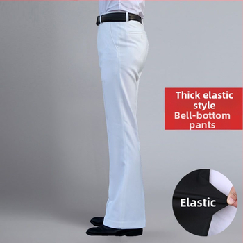 Αντρικά παντελόνια με ίσιο κόψιμο, άνετη φαρδιά γραμμή, υψηλό μέση, μικροελαστικότητα, ύφασμα από μπαμπού και μετάξι