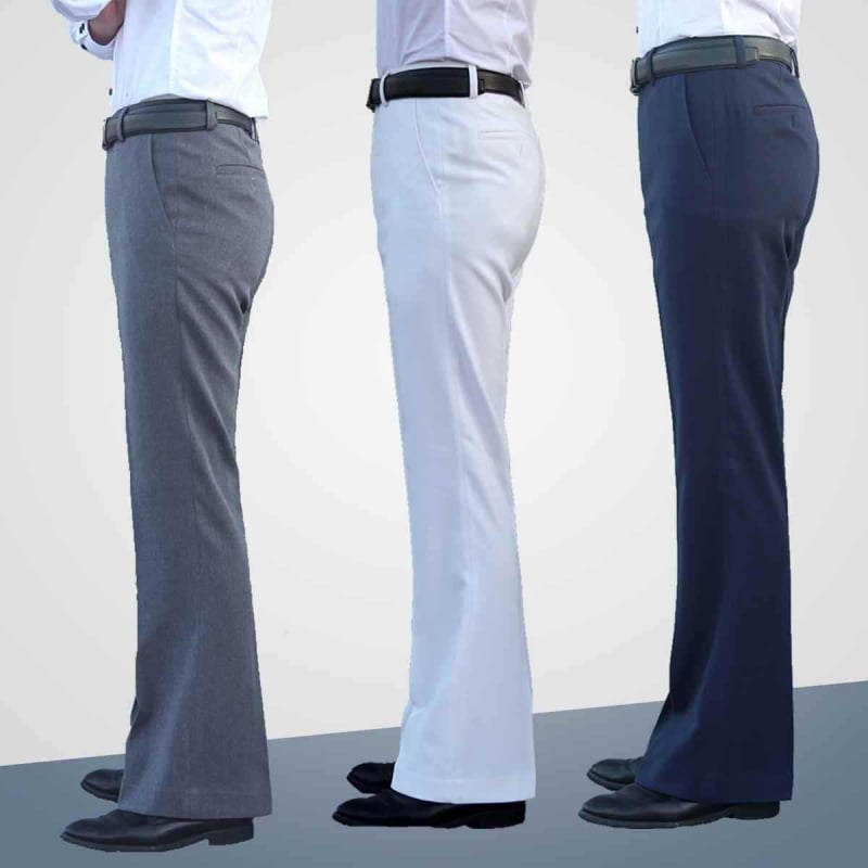 Αντρικά παντελόνια με ίσιο κόψιμο, άνετη φαρδιά γραμμή, υψηλό μέση, μικροελαστικότητα, ύφασμα από μπαμπού και μετάξι