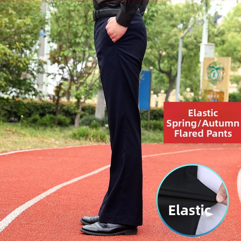 Αντρικά παντελόνια με ίσιο κόψιμο, άνετη φαρδιά γραμμή, υψηλό μέση, μικροελαστικότητα, ύφασμα από μπαμπού και μετάξι