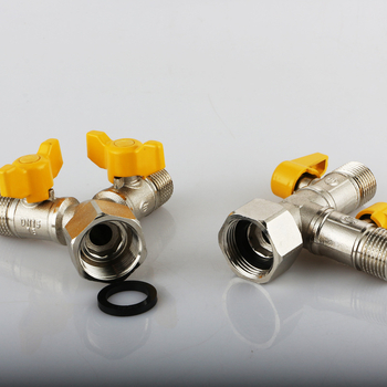 Meďný guľový ventil s uni Tee, závitový, 25 mm hlavný, 20 mm vetva, 100°C