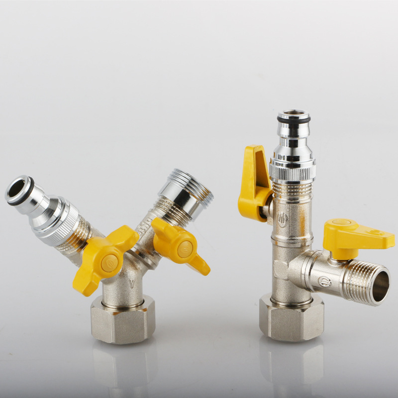 Meďný guľový ventil s uni Tee, závitový, 25 mm hlavný, 20 mm vetva, 100°C