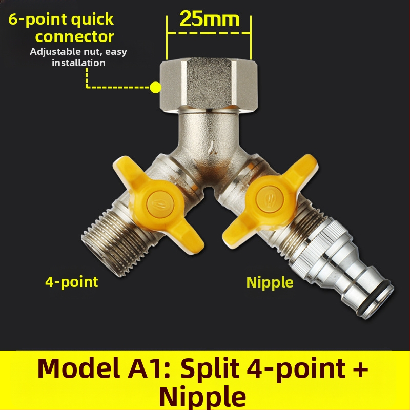 Meďný guľový ventil s uni Tee, závitový, 25 mm hlavný, 20 mm vetva, 100°C
