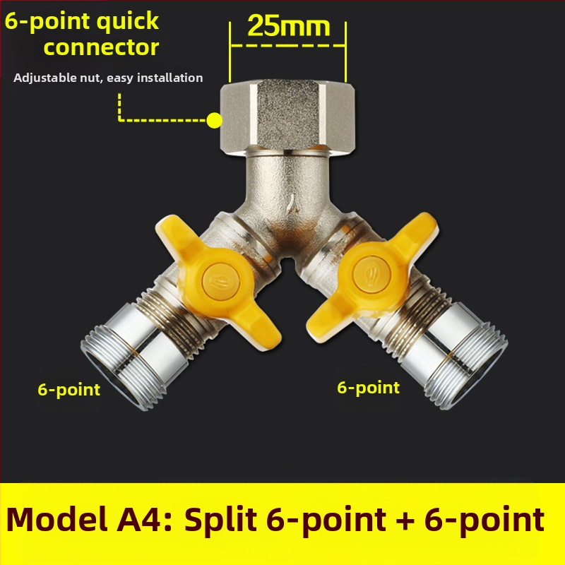 Meďný guľový ventil s uni Tee, závitový, 25 mm hlavný, 20 mm vetva, 100°C