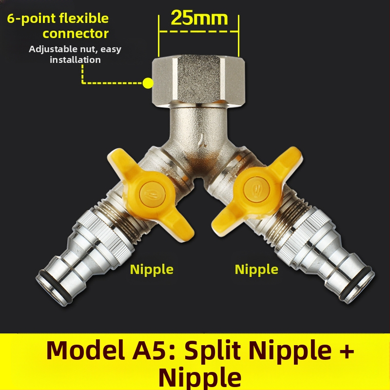 Meďný guľový ventil s uni Tee, závitový, 25 mm hlavný, 20 mm vetva, 100°C