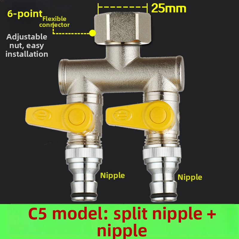 Meďný guľový ventil s uni Tee, závitový, 25 mm hlavný, 20 mm vetva, 100°C