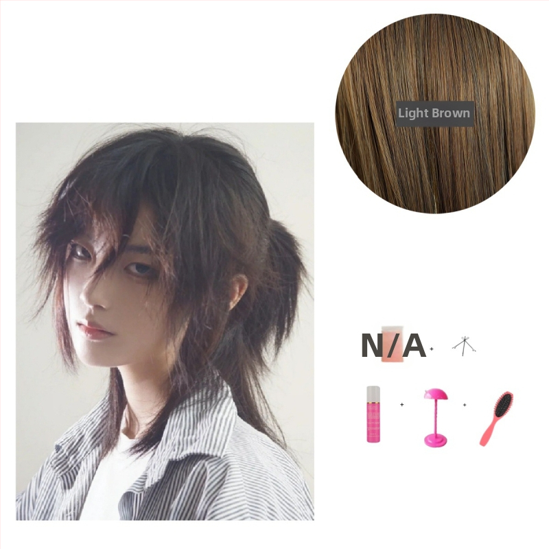 Férfi Hanfu paróka – ősi stílus, hosszú haj, magas konty, teljes fejfedő, hőálló szintetikus szál