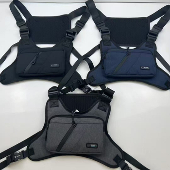 Geantă de piept pentru bărbați (Nylon, rezistentă la uzură, căptușeală din poliester, stil casual)