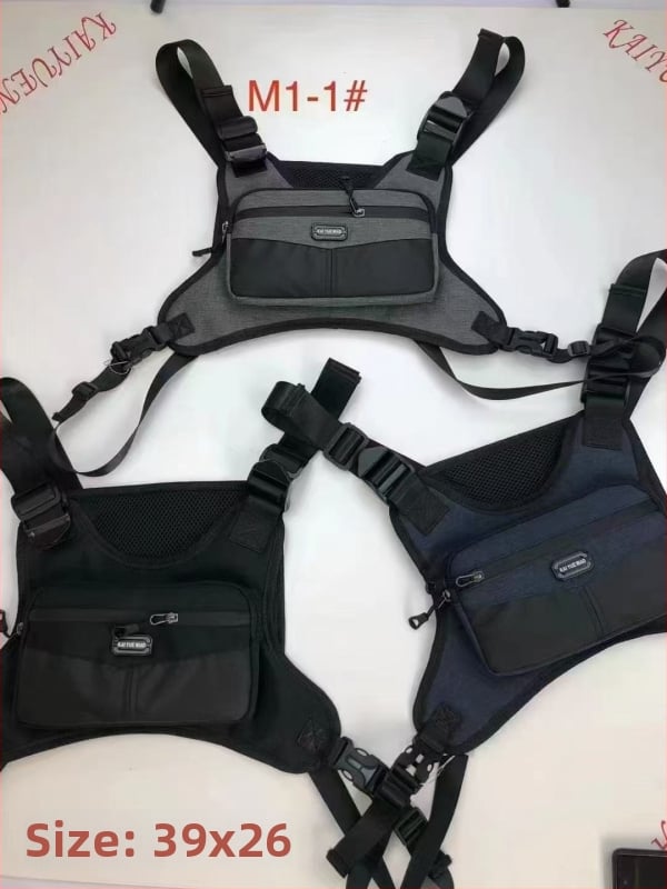 Geantă de piept pentru bărbați (Nylon, rezistentă la uzură, căptușeală din poliester, stil casual)