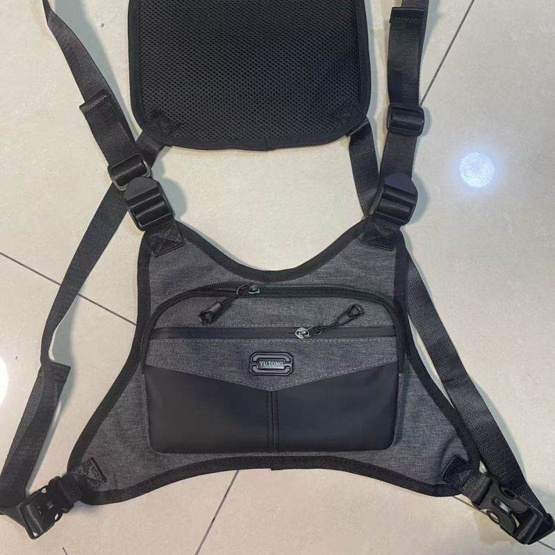 Geantă de piept pentru bărbați (Nylon, rezistentă la uzură, căptușeală din poliester, stil casual)