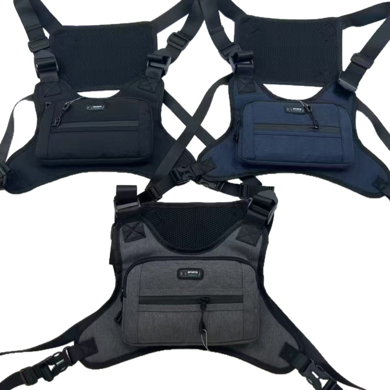 Geantă de piept pentru bărbați (Nylon, rezistentă la uzură, căptușeală din poliester, stil casual)