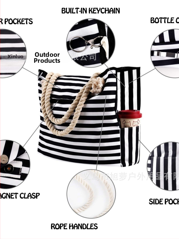 Dámska kabelka s veľkou kapacitou, Oxford látka, vodorovný štvorcový tvar, magnetické zapínanie, vnútorné vrecká na zips a vrecko na telefón