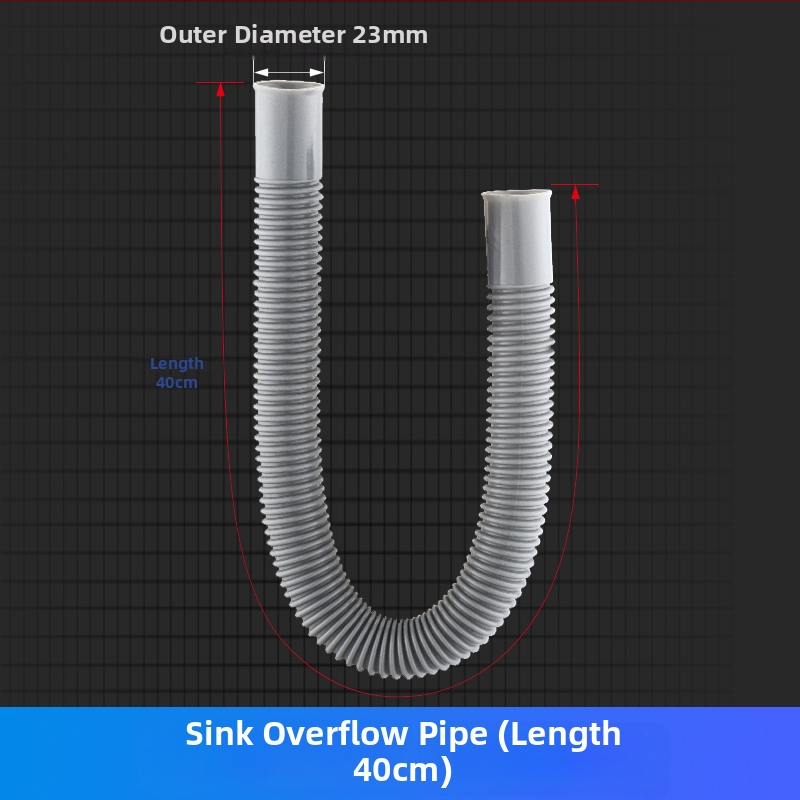 Rúrka proti pretečeniu kuchynského drezu, 3-cestný odvod, pre jeden aj dva drezy, ABS+ EVA, CE certifikát