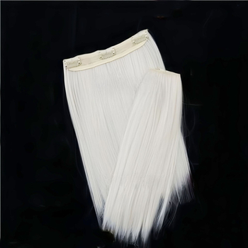 Piesă de perucă pentru păpuși din bumbac - fibră de înaltă temperatură, păr drept, model 2023-038, cu clipsuri, nu poate fi vopsită sau periată