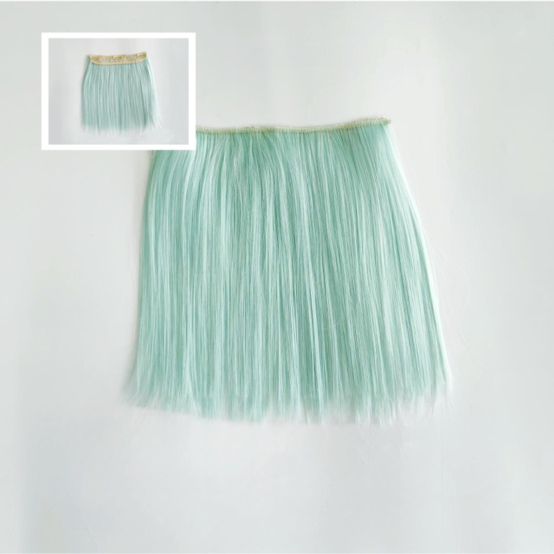 Piesă de perucă pentru păpuși din bumbac - fibră de înaltă temperatură, păr drept, model 2023-038, cu clipsuri, nu poate fi vopsită sau periată