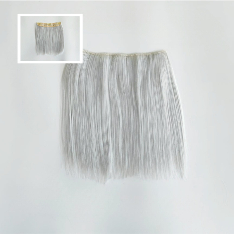 Piesă de perucă pentru păpuși din bumbac - fibră de înaltă temperatură, păr drept, model 2023-038, cu clipsuri, nu poate fi vopsită sau periată