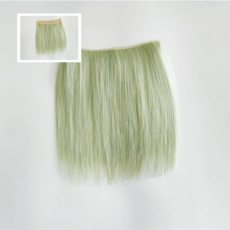 Piesă de perucă pentru păpuși din bumbac - fibră de înaltă temperatură, păr drept, model 2023-038, cu clipsuri, nu poate fi vopsită sau periată