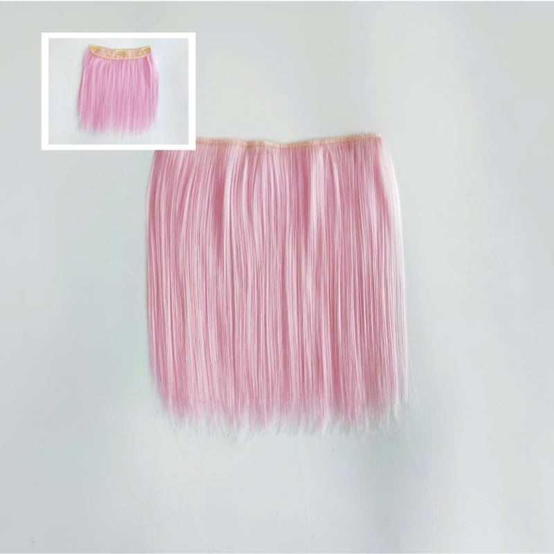 Piesă de perucă pentru păpuși din bumbac - fibră de înaltă temperatură, păr drept, model 2023-038, cu clipsuri, nu poate fi vopsită sau periată