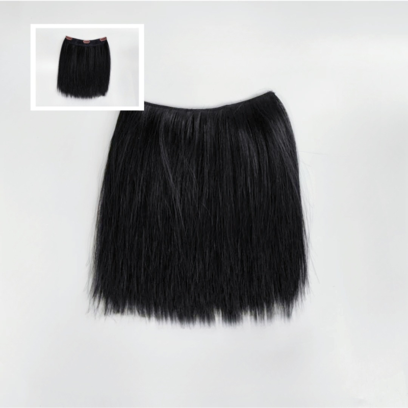 Piesă de perucă pentru păpuși din bumbac - fibră de înaltă temperatură, păr drept, model 2023-038, cu clipsuri, nu poate fi vopsită sau periată