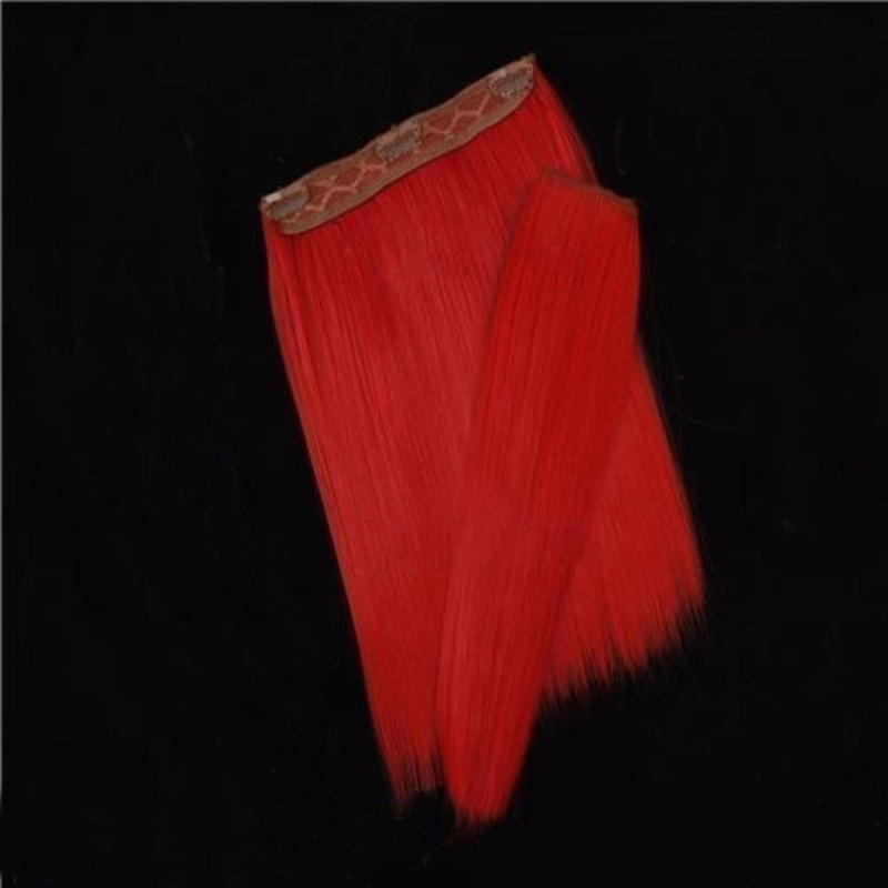 Piesă de perucă pentru păpuși din bumbac - fibră de înaltă temperatură, păr drept, model 2023-038, cu clipsuri, nu poate fi vopsită sau periată