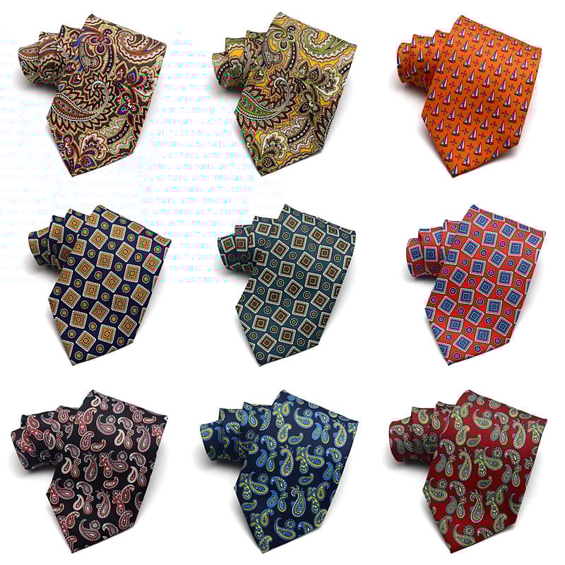 Αντρική γραβάτα από πολυεστερική ίνα, γεωμετρικό σχέδιο, λουλούδι για γιακά