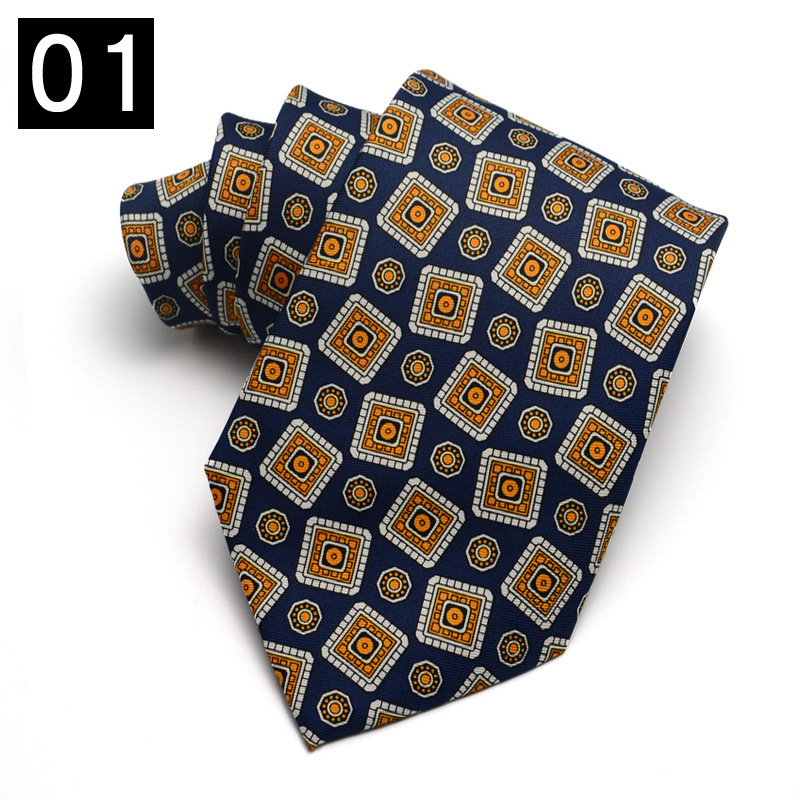 Αντρική γραβάτα από πολυεστερική ίνα, γεωμετρικό σχέδιο, λουλούδι για γιακά