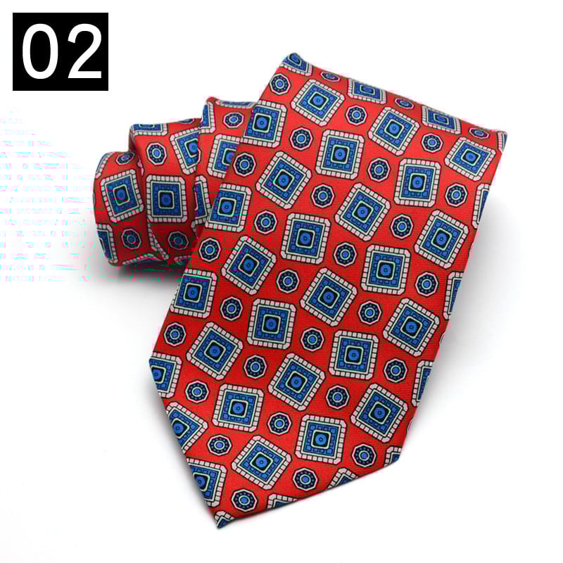 Αντρική γραβάτα από πολυεστερική ίνα, γεωμετρικό σχέδιο, λουλούδι για γιακά