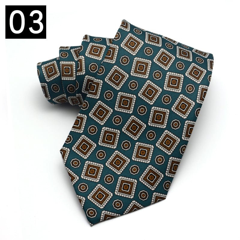 Αντρική γραβάτα από πολυεστερική ίνα, γεωμετρικό σχέδιο, λουλούδι για γιακά