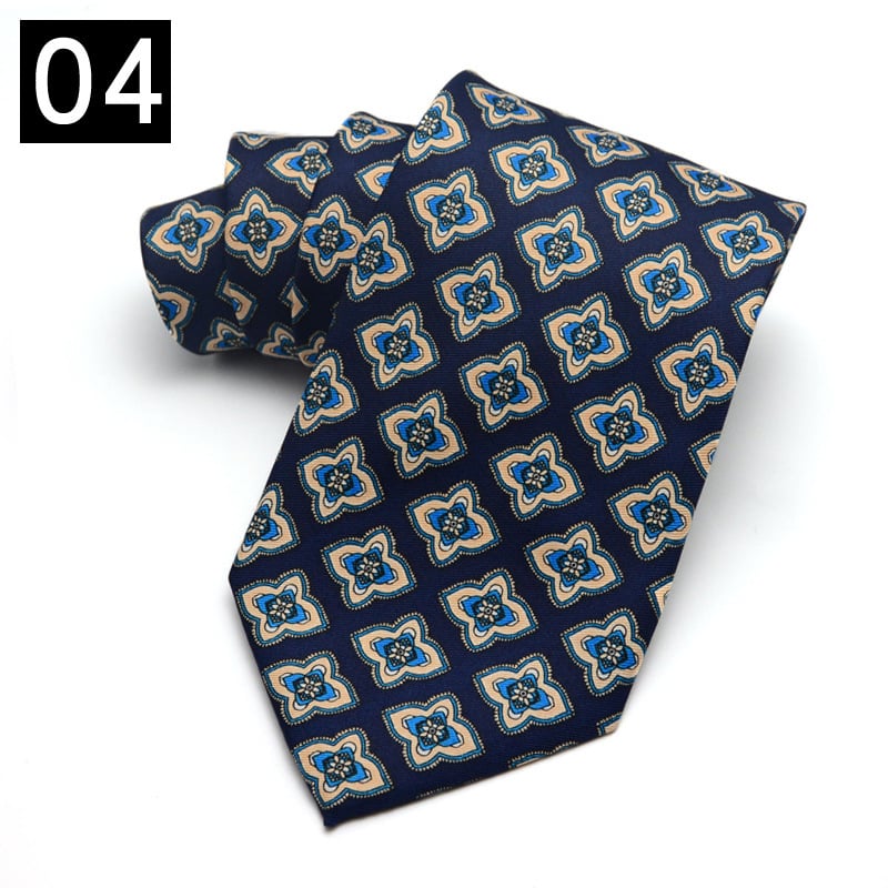 Αντρική γραβάτα από πολυεστερική ίνα, γεωμετρικό σχέδιο, λουλούδι για γιακά