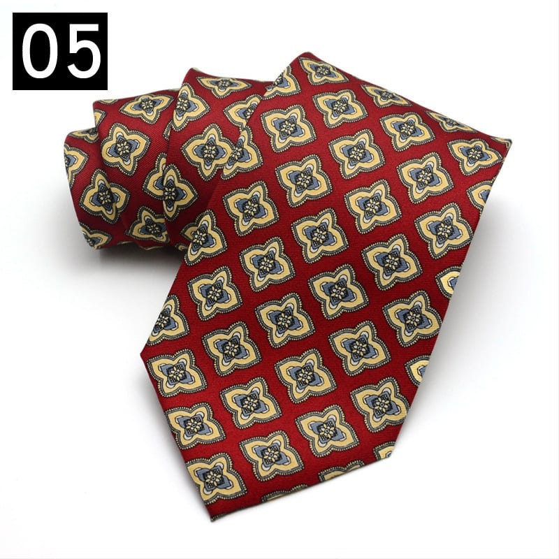 Αντρική γραβάτα από πολυεστερική ίνα, γεωμετρικό σχέδιο, λουλούδι για γιακά