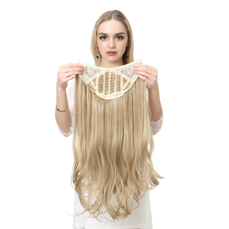 Perucă, semi-perucă în formă de U, fără cusături vizibile, păr rezistent la temperaturi înalte, model UH17