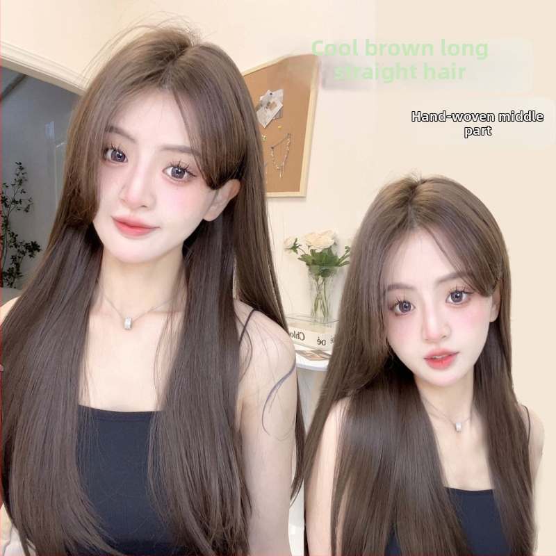 Perucă cu dantelă frontală în formă de U, volum în creștet, bucle mari și pufoase, complet lucrată manual, păr lung buclat cu breton oblic