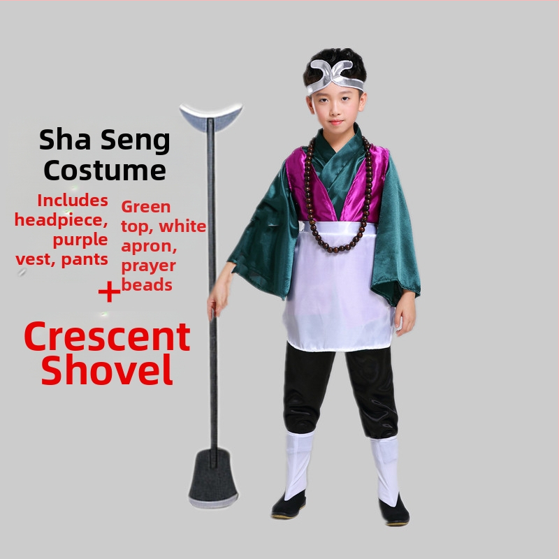 Sada kostýmov pre rolu: Tang Seng, Sun Wukong, Zhu Bajie, Sha Seng; polyester; vhodné pre rolové hranie v animáciách; pre deti do 17 rokov