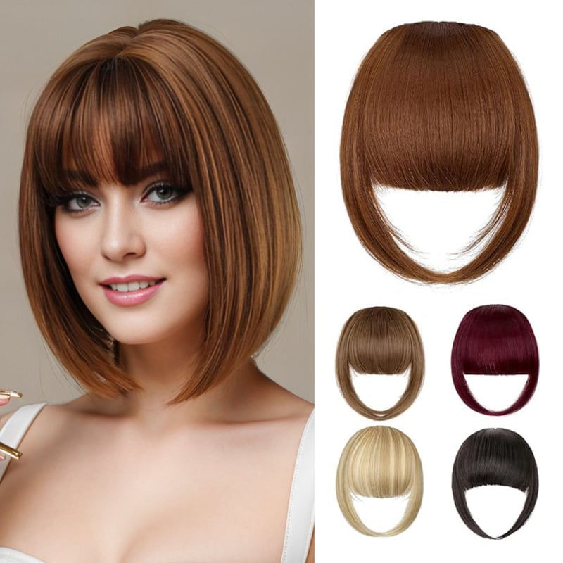 Перука с права челка, с едно парче дизайн, с странични коси, влакна с висока топлинна устойчивост, модел Gs-b3