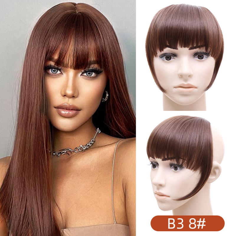 Перука с права челка, с едно парче дизайн, с странични коси, влакна с висока топлинна устойчивост, модел Gs-b3