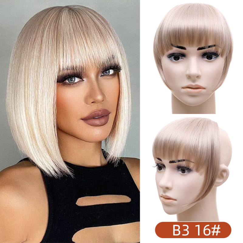 Перука с права челка, с едно парче дизайн, с странични коси, влакна с висока топлинна устойчивост, модел Gs-b3